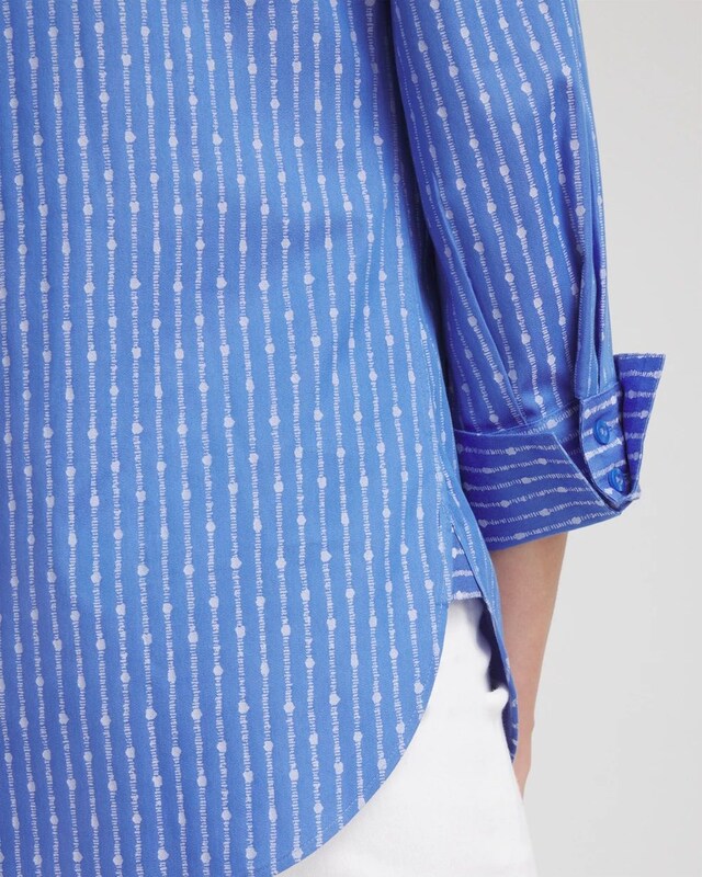 No Iron Dot Stripe Stretch Shirt - image 4
